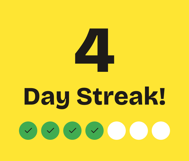App showing streak calendar